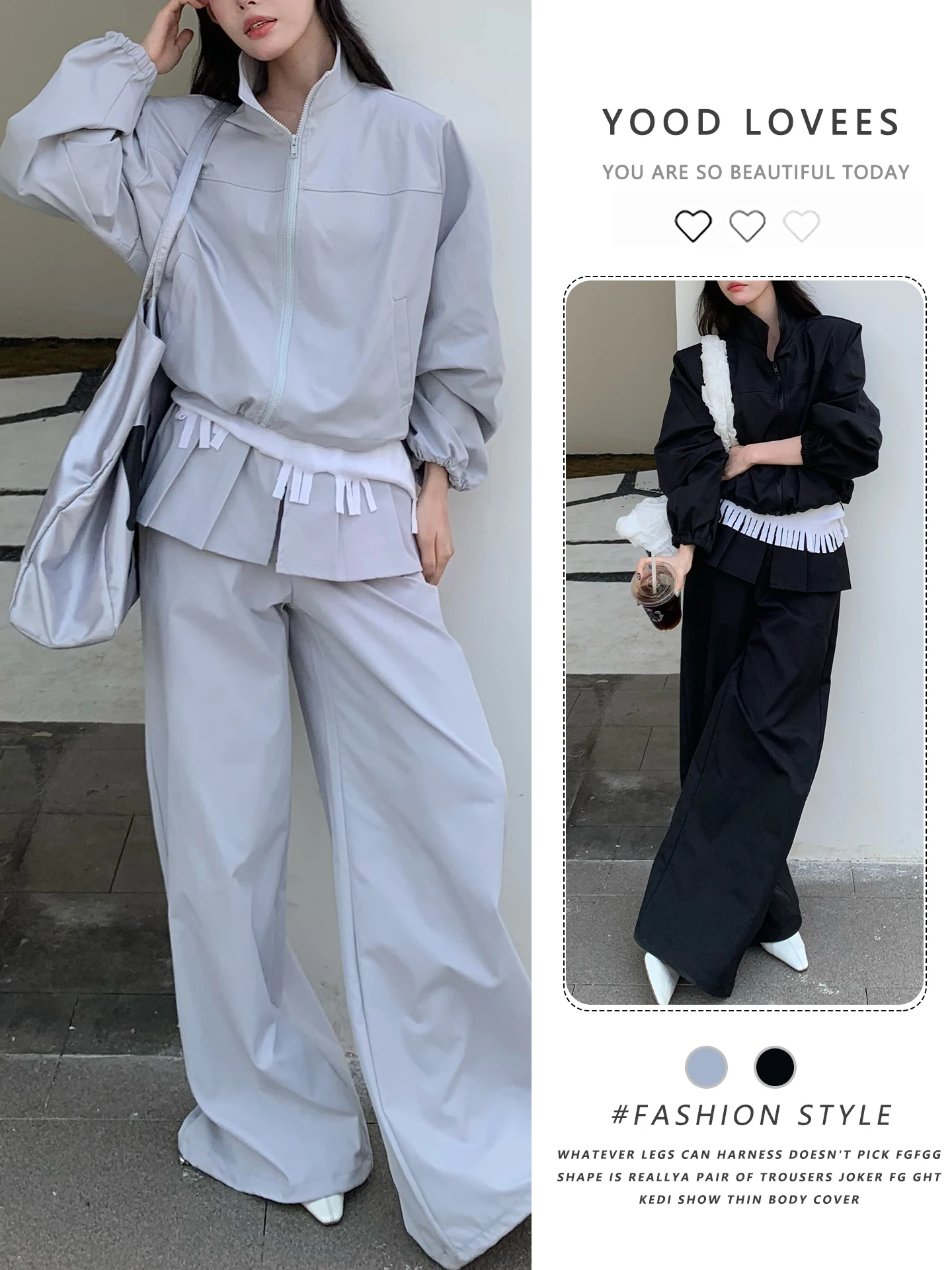 Fashionable Streetwear Style Women's Jacket And Pants Set Casual Slimming Two-piece Spring Autumn High Waist Long Sleeve Zipper
Fashionable Streetwear Style Women's Jacket And Pants Set Casual Slimming Two-piece Spring Autumn High Waist Long Sleeve Zipper