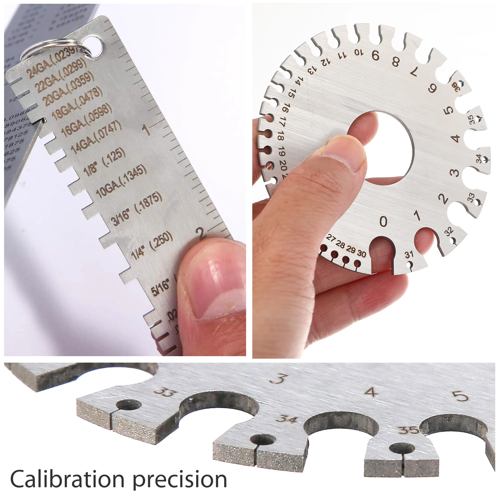 3 pcs Thickness Gauge Set Stainless Steel Wire Welding Gauges Measuring Tool for Sheet Plate Iron Steel Paper Wood Bolt 
3 pcs Thickness Gauge Set Stainless Steel Wire Welding Gauges Measuring Tool for Sheet Plate Iron Steel Paper Wood Bolt