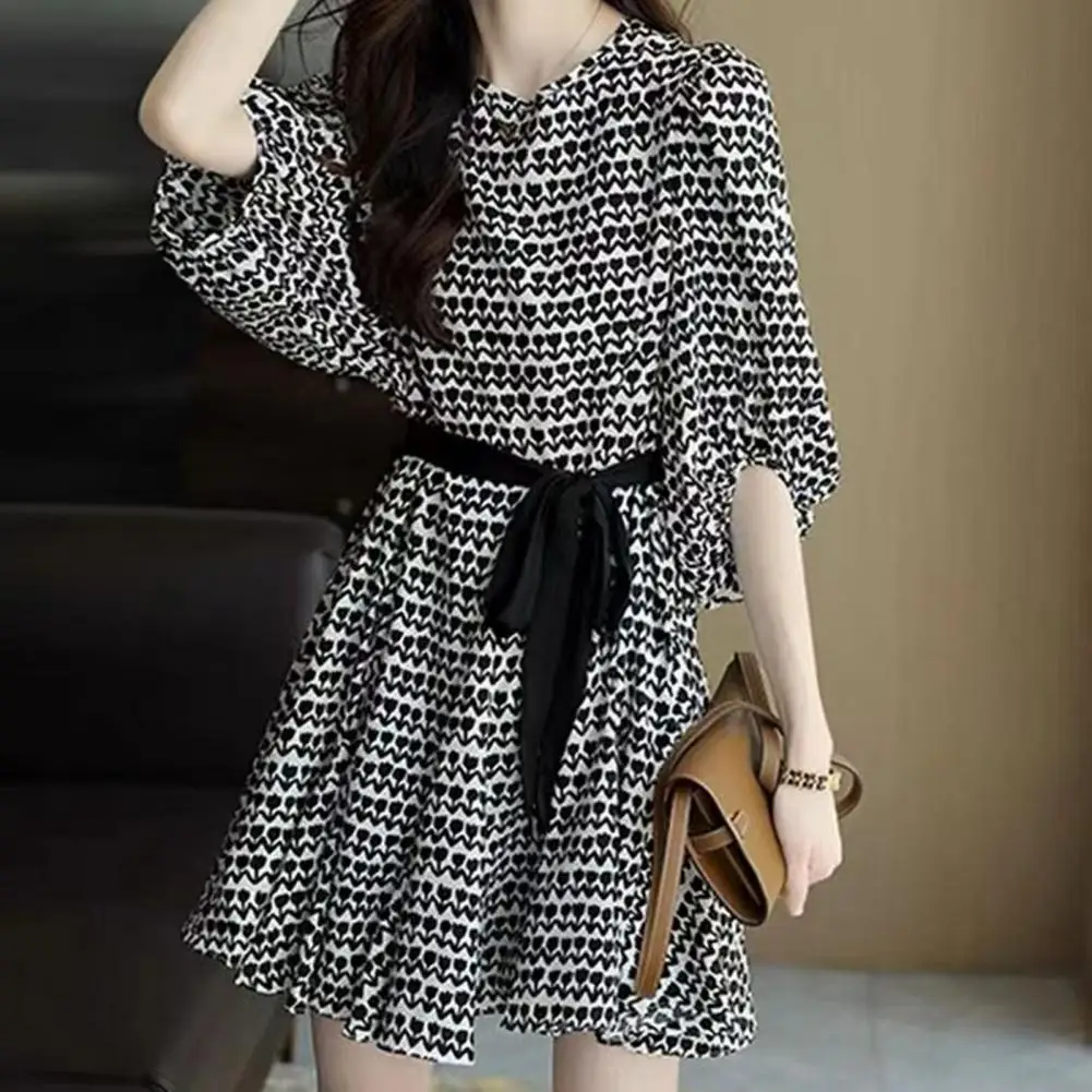 Sweet Summer Dress Three Quarter Sleeve Above Knee Length Women Mini Dress High Waist Summer Dress
Sweet Summer Dress Three Quarter Sleeve Above Knee Length Women Mini Dress High Waist Summer Dress