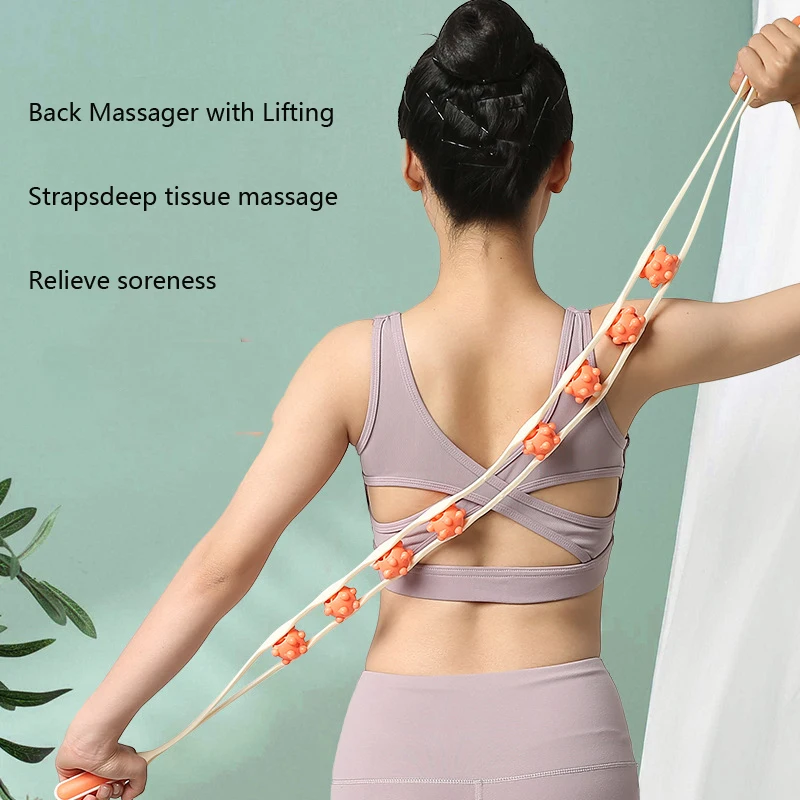 Deep Tissue Back Massage Roller Rope Shoulder Back Unblocking Meridians Manual Massage Roller Portable Handheld Massage Tool
Deep Tissue Back Massage Roller Rope Shoulder Back Unblocking Meridians Manual Massage Roller Portable Handheld Massage Tool