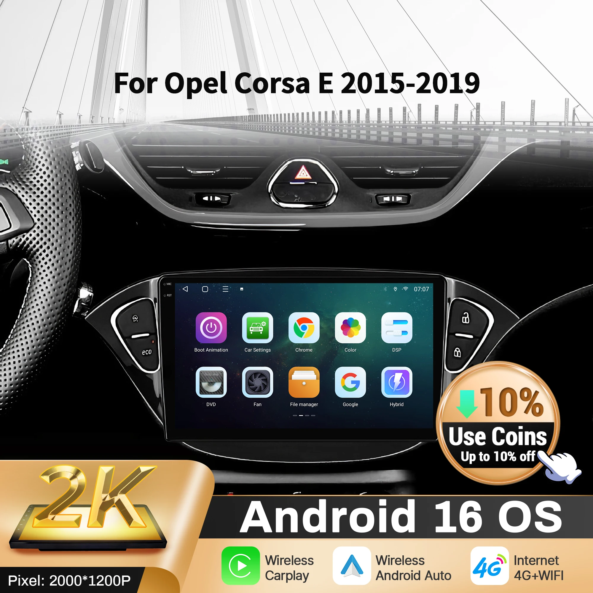 9-дюймовый автомобильный радиоприемник для Opel Corsa E 2015-2019 BT Carplay Android 16, мультимедийная навигация, головное устройство, 2K QLED экран
9-дюймовый автомобильный радиоприемник для Opel Corsa E 2015-2019 BT Carplay Android 16, мультимедийная навигация, головное устройство, 2K QLED экран