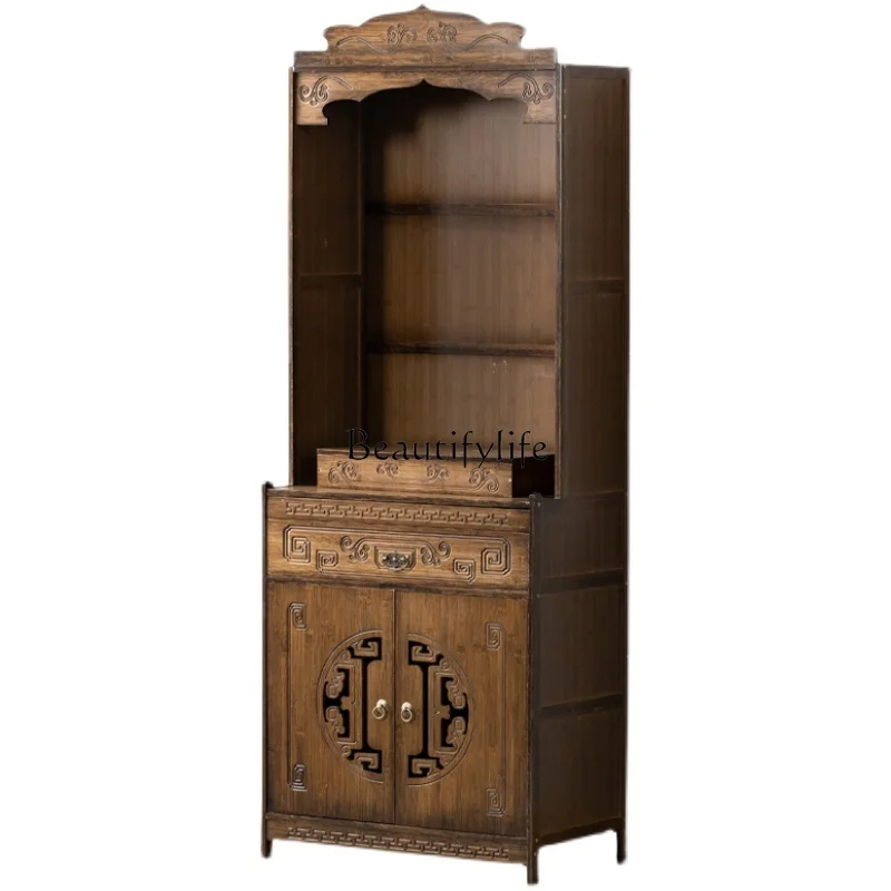 Household Buddhist platform vertical cabinet with door Household solid wood shrine offering cabinet
Household Buddhist platform vertical cabinet with door Household solid wood shrine offering cabinet