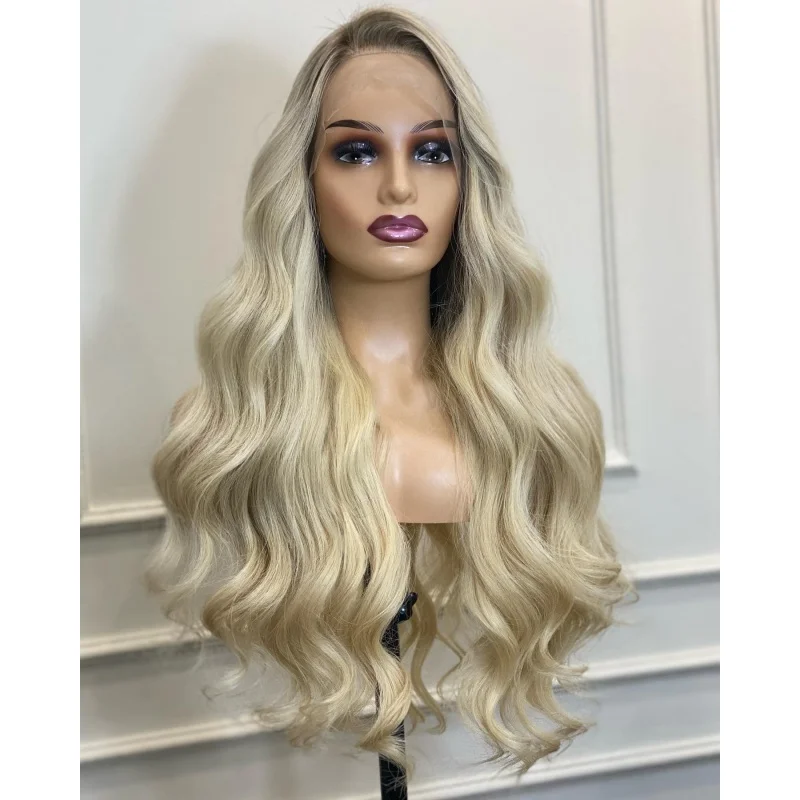 Lace Front Ash Blonde Wig Synthetic Futura Fibre Wigs on clearance sale Preplucked Glueless Daily Wear Long Body wave wig
Lace Front Ash Blonde Wig Synthetic Futura Fibre Wigs on clearance sale Preplucked Glueless Daily Wear Long Body wave wig