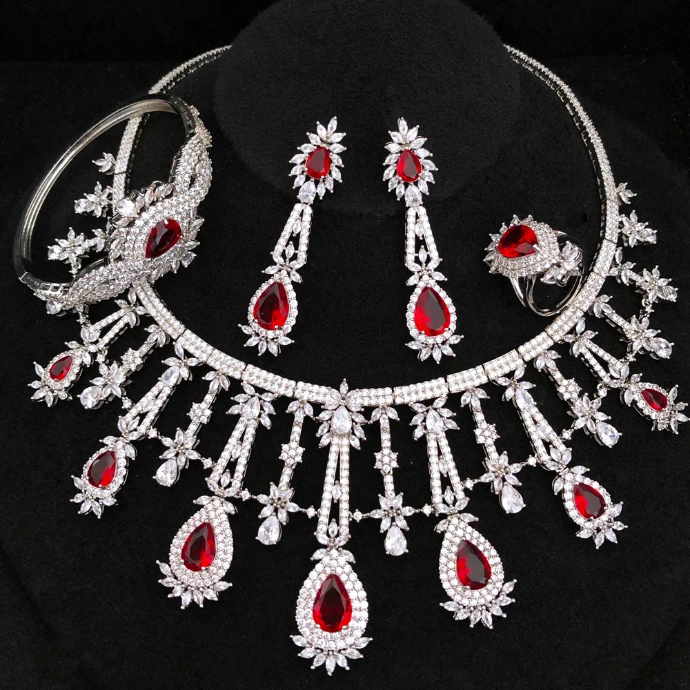 Soramoore DUBAI 4pcs Bridal Zirconia Necklace Earrings Bracelet Ring For Women Wedding Jewelry Sets CZ Crystal Jewelry Sets
Soramoore DUBAI 4pcs Bridal Zirconia Necklace Earrings Bracelet Ring For Women Wedding Jewelry Sets CZ Crystal Jewelry Sets