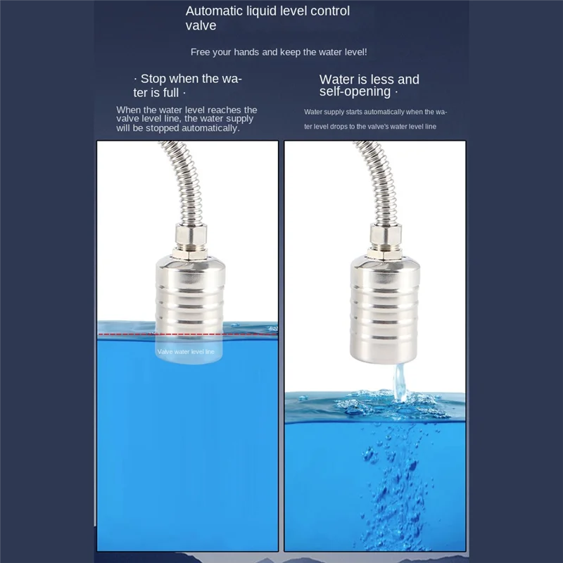 2Pcs Fully Automatic Water Level Control Float Valve, Water Level Controller for Water Tank 1/2Inch Side Water Intake
2Pcs Fully Automatic Water Level Control Float Valve, Water Level Controller for Water Tank 1/2Inch Side Water Intake
