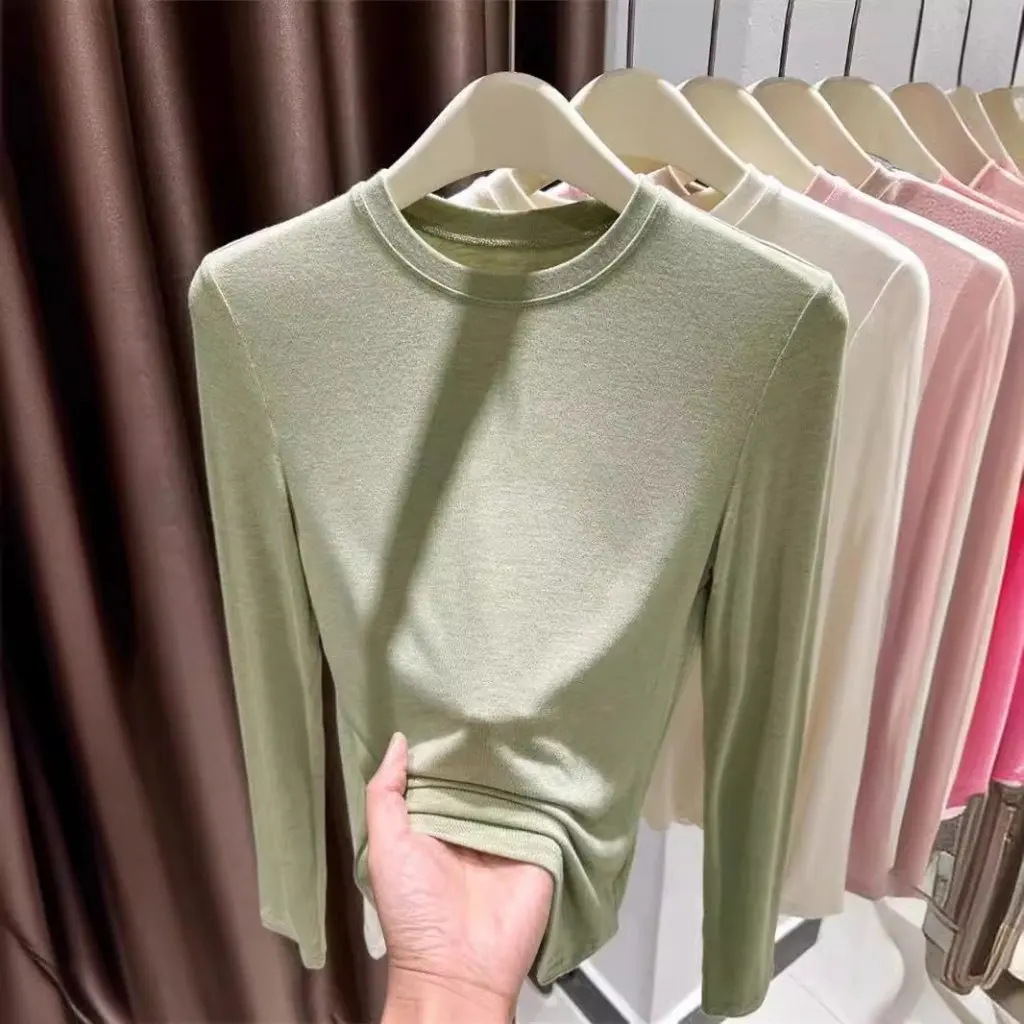 Women's Pink Crew Neck Long Sleeve T-shirt Modal Bottoming Shirt for Spring New Clear Pick up Leaks Design
Women's Pink Crew Neck Long Sleeve T-shirt Modal Bottoming Shirt for Spring New Clear Pick up Leaks Design