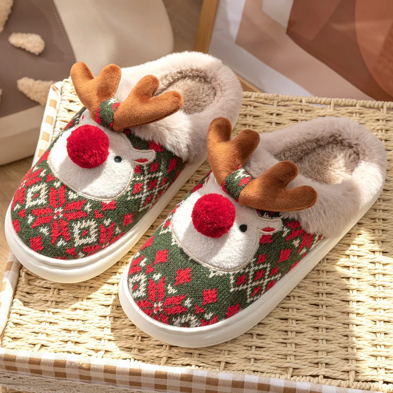 Christmas Gift Reindeer Cotton Slippers Winter Women's Home Warm Plush Slippers & Men's Reindeer Cotton Shoes
Christmas Gift Reindeer Cotton Slippers Winter Women's Home Warm Plush Slippers & Men's Reindeer Cotton Shoes