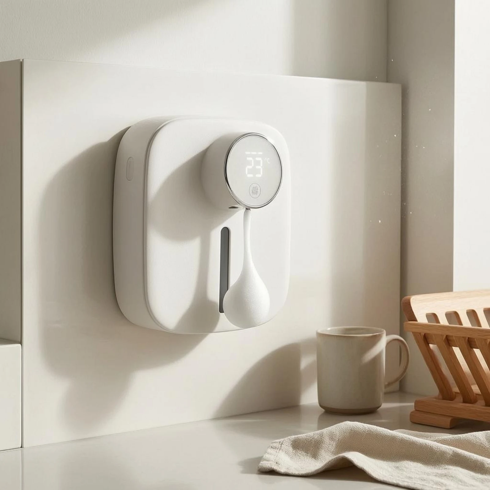 Wall-Mounted Automatic Soap Dispenser Temperature Display Automatic Foam Soap Dispenser Cleaning Accessory LED Screen
Wall-Mounted Automatic Soap Dispenser Temperature Display Automatic Foam Soap Dispenser Cleaning Accessory LED Screen