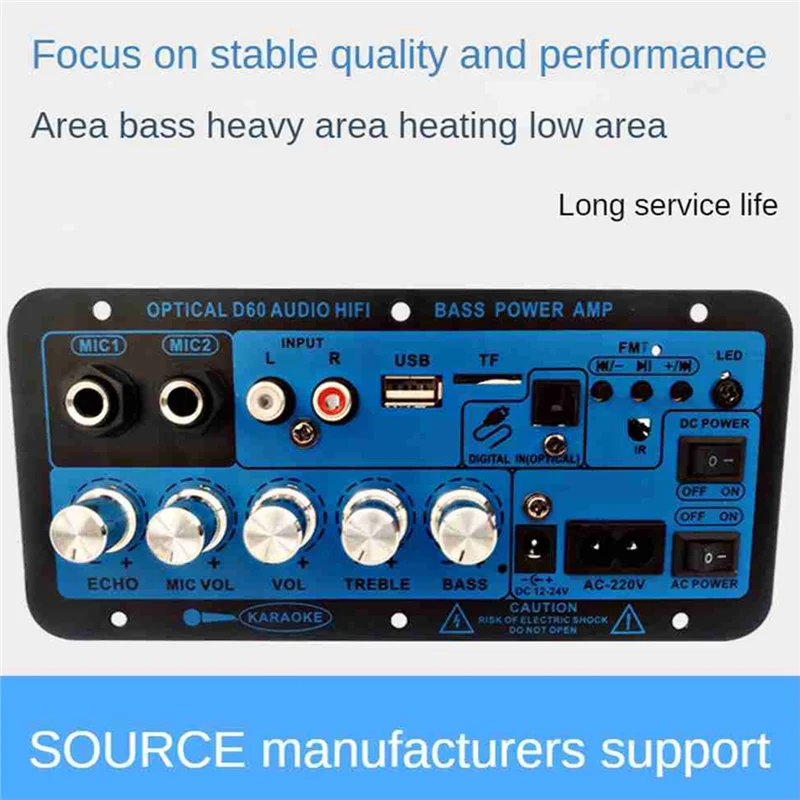POP-lBluetooth Amplifier Board BT5.0 High Power Bass Amplifier Optical Audio Input Karaoke Audio Motherboard(EU
POP-lBluetooth Amplifier Board BT5.0 High Power Bass Amplifier Optical Audio Input Karaoke Audio Motherboard(EU