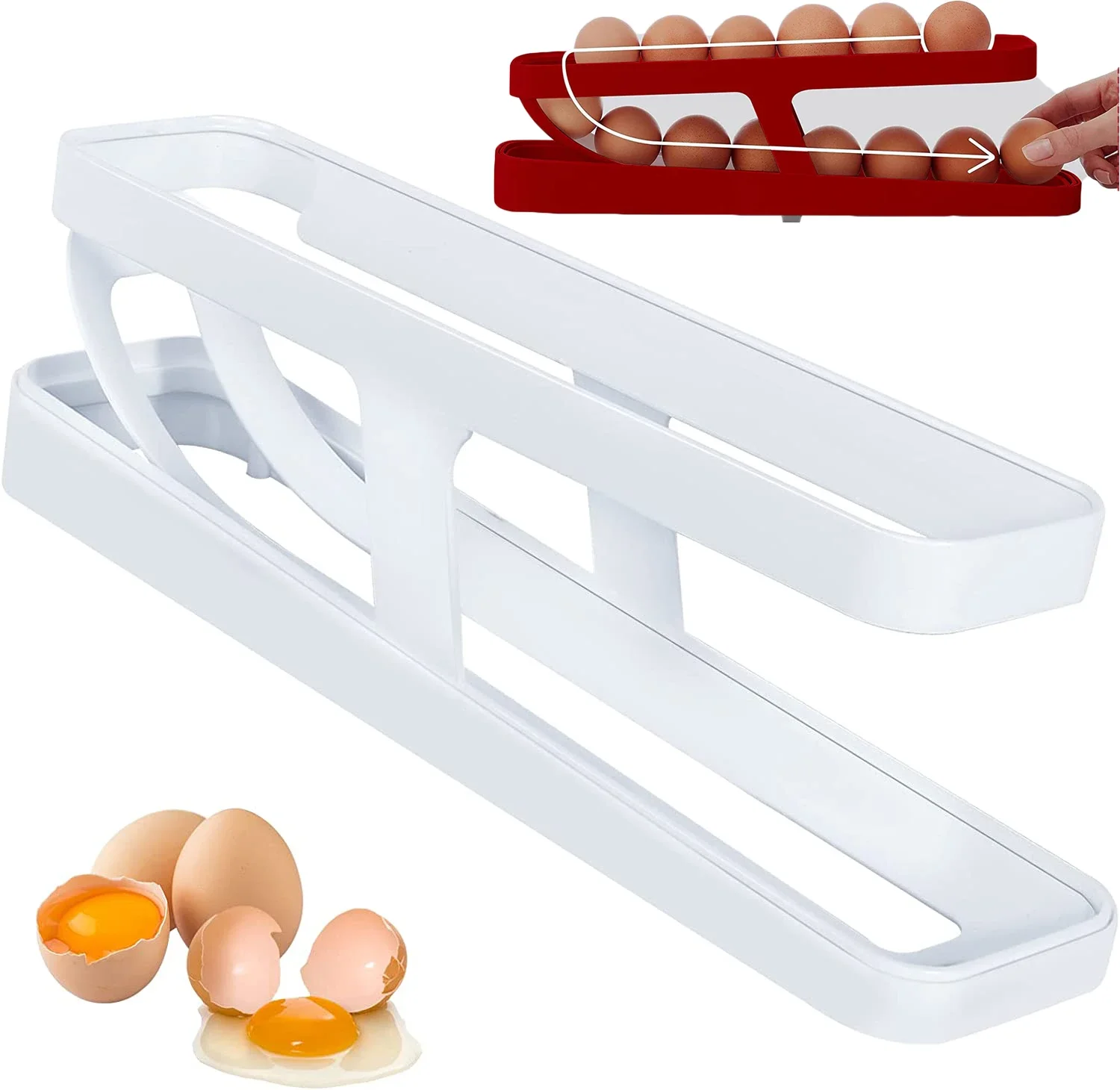 Rolling Egg Dispenser Auto Rolling Rack Space Saving Eggs Holder Kitchen Organizer for Refrigerator Storage Egg Container Shelf
Rolling Egg Dispenser Auto Rolling Rack Space Saving Eggs Holder Kitchen Organizer for Refrigerator Storage Egg Container Shelf