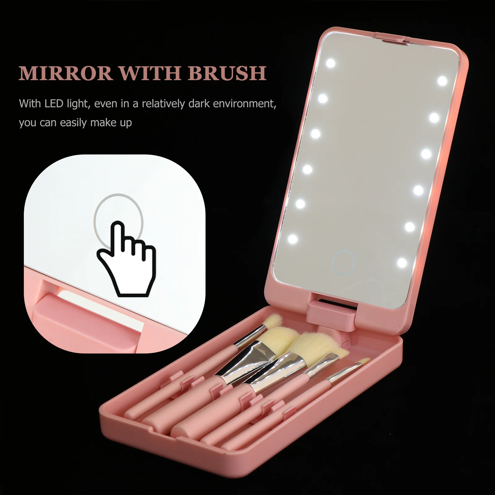 Folding Makeup Mirror LED Light Mini Brush Storage Travel Size ABS Material High Definition Perfect for Women
Folding Makeup Mirror LED Light Mini Brush Storage Travel Size ABS Material High Definition Perfect for Women