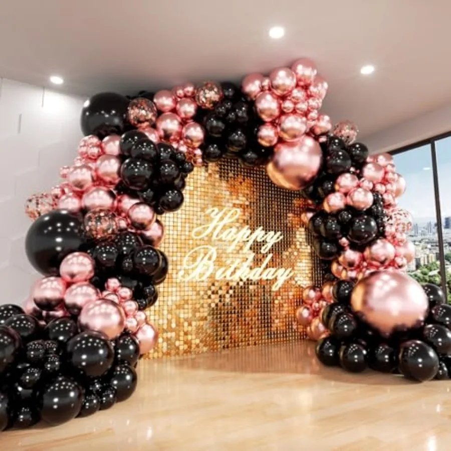 Balloon Arch Kit, 140Pcs Metallic Rose Gold Black Balloon 18 12 10 5 Inch Different Size Balloons for Birthday Party Bridal Sho
Balloon Arch Kit, 140Pcs Metallic Rose Gold Black Balloon 18 12 10 5 Inch Different Size Balloons for Birthday Party Bridal Sho