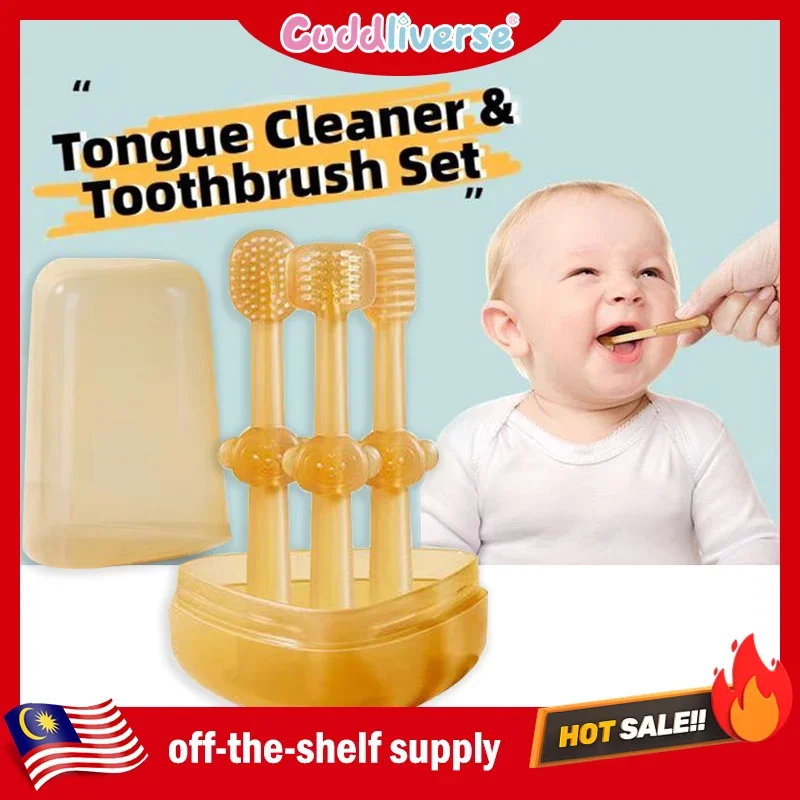 Baby Triple Care Silicone Toothbrush Set (3-Pack) - Infant Gum Massager + Teeth & Tongue Cleaner for 0-18 Months
Baby Triple Care Silicone Toothbrush Set (3-Pack) - Infant Gum Massager + Teeth & Tongue Cleaner for 0-18 Months