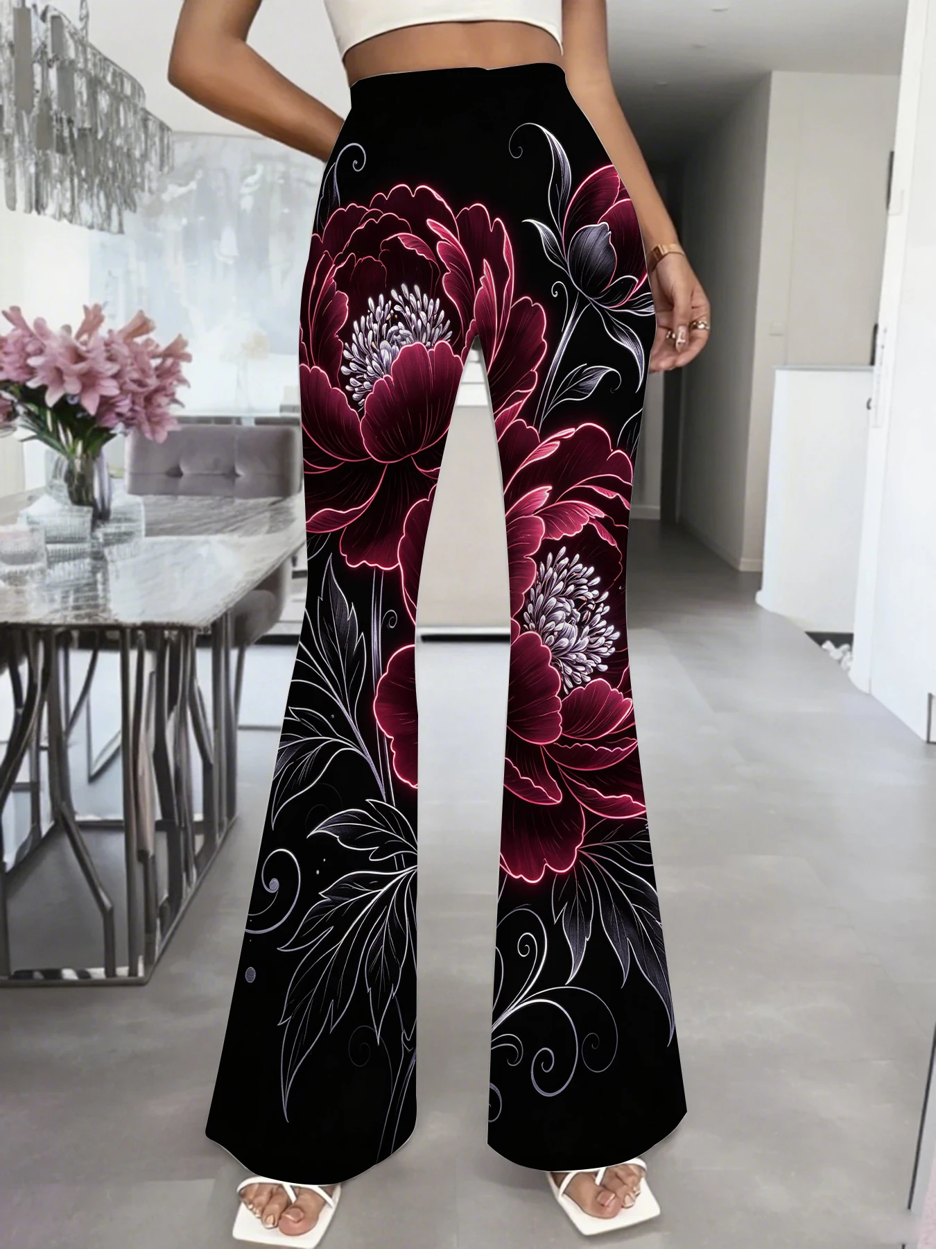 Women's Floral Print High Waisted Flare Pants Bohemian Bell Bottom Trousers Casual Vintage Wide Leg Pants Multi-Color
Women's Floral Print High Waisted Flare Pants Bohemian Bell Bottom Trousers Casual Vintage Wide Leg Pants Multi-Color