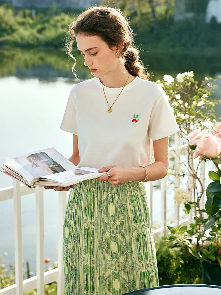 OLrain Casual Womens T-shirt 2025 Spring Summer Solid Chic Embroidery Crewneck Short Sleeve Commute Female Pullover O23XT61908
OLrain Casual Womens T-shirt 2025 Spring Summer Solid Chic Embroidery Crewneck Short Sleeve Commute Female Pullover O23XT61908
