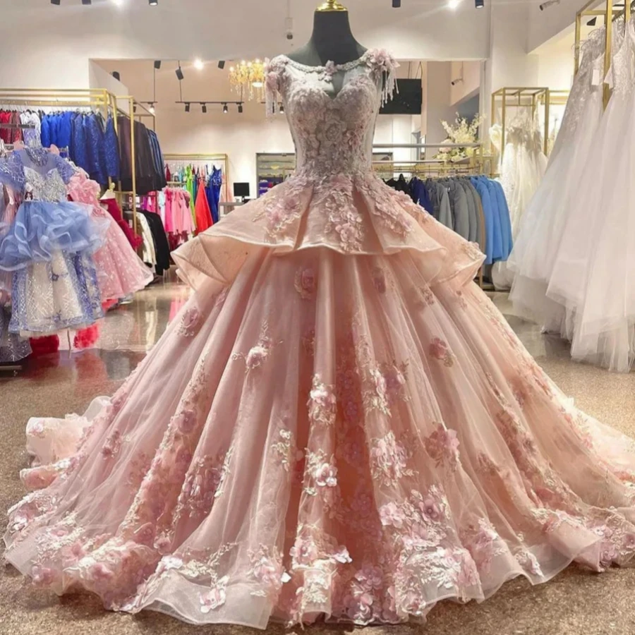 Customized Luxury Sweet 16 Dresses For Prom Party O-Neck Applique Hollow Back Vestido De 15 Anos Women Pageant Occasion Gown
Customized Luxury Sweet 16 Dresses For Prom Party O-Neck Applique Hollow Back Vestido De 15 Anos Women Pageant Occasion Gown
