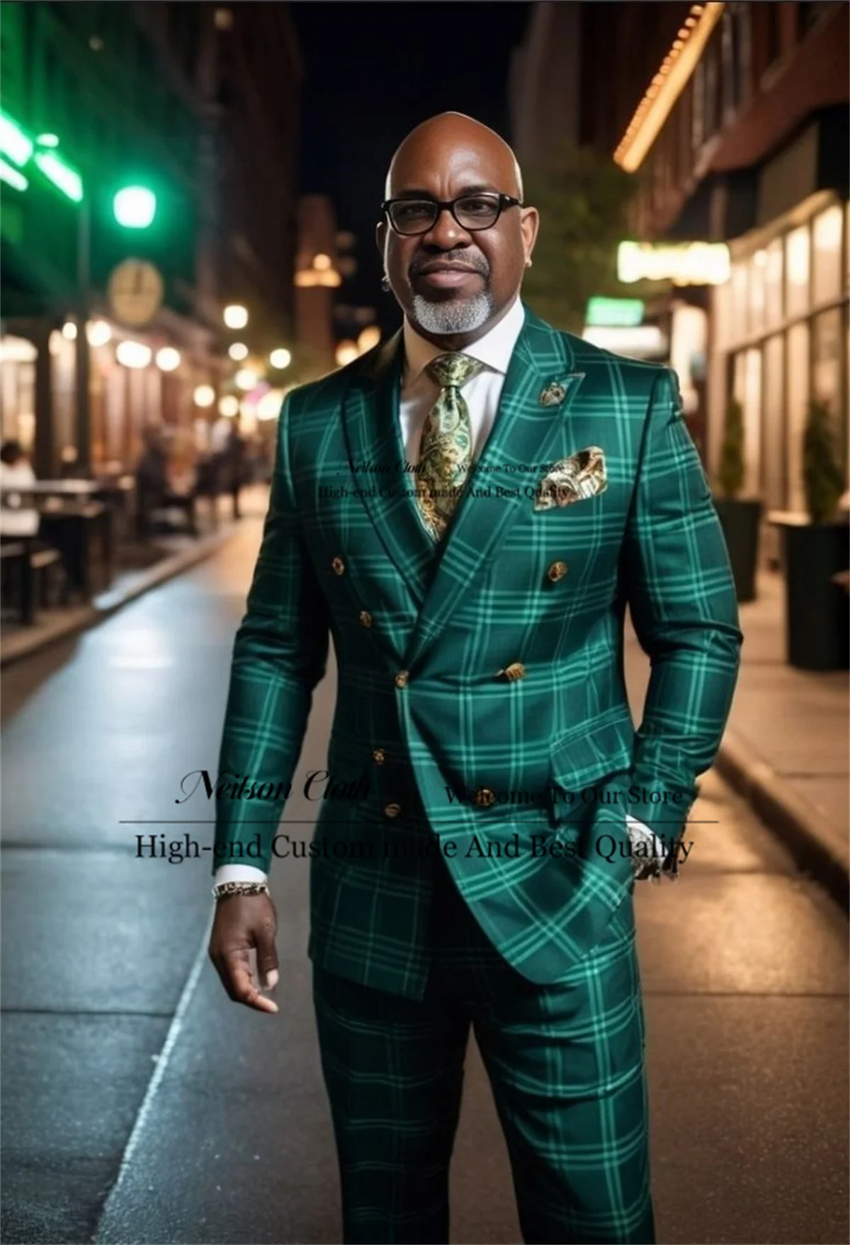 Green Plaid Male Prom Blazers 2 Pieces Sets Double Breasted Groom Wedding Tuxedos Business Customized Peaked Lapel Costume Homme
Green Plaid Male Prom Blazers 2 Pieces Sets Double Breasted Groom Wedding Tuxedos Business Customized Peaked Lapel Costume Homme