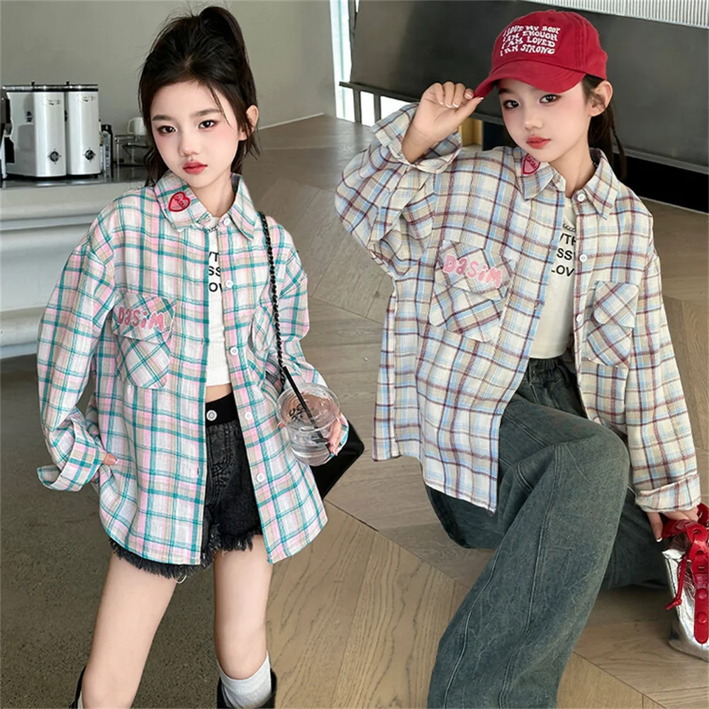 2038 Embroidered Checkered Shirt Autumn Fashion Girls' Shirt Long Sleeved Pure Cotton Student Shirt
2038 Embroidered Checkered Shirt Autumn Fashion Girls' Shirt Long Sleeved Pure Cotton Student Shirt