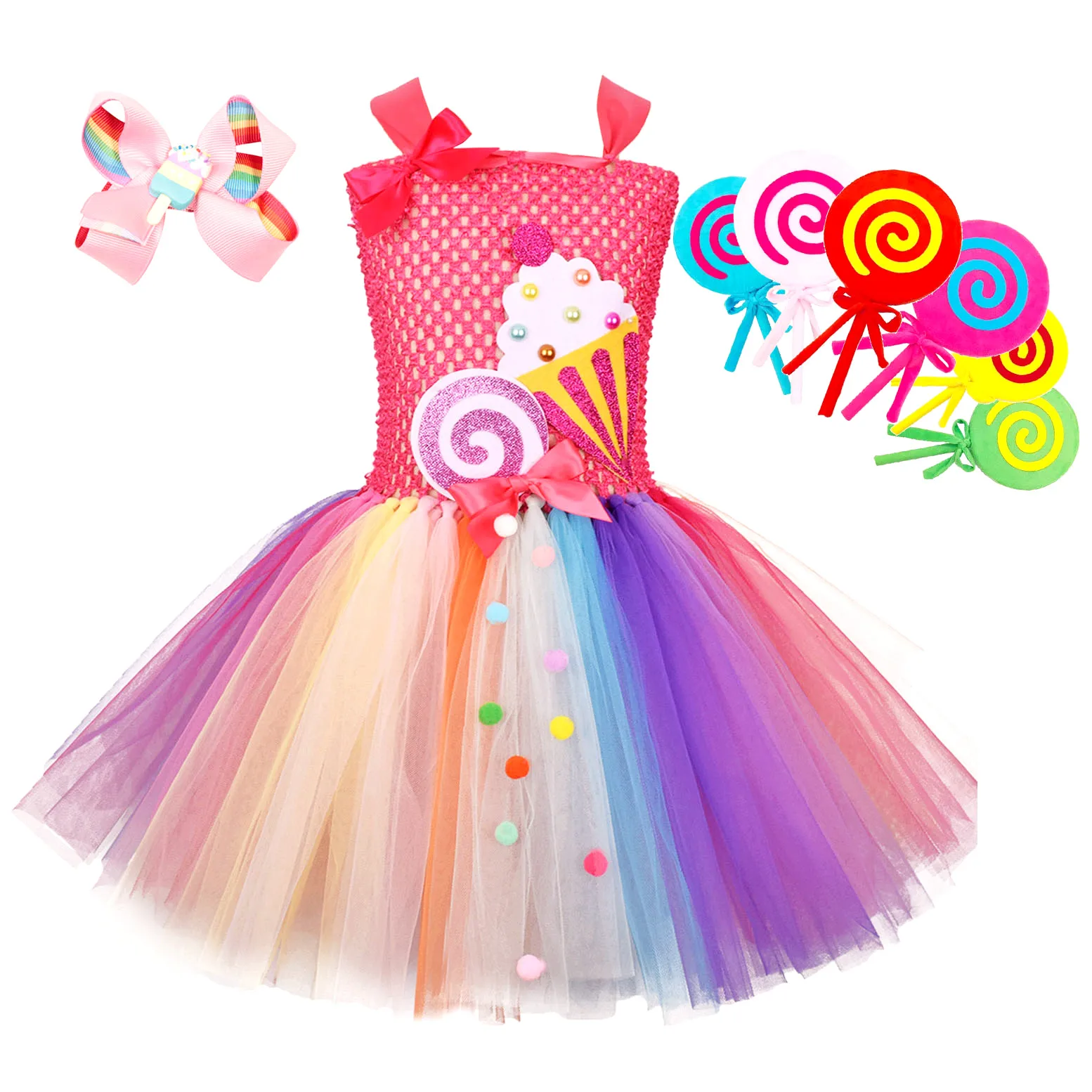 Ramadan Colation Baby Costume Lollipop Children's Ice Cream Rainbow Princess Dress Girl Ceremony Prom Dresses Birthday Carnival
Ramadan Colation Baby Costume Lollipop Children's Ice Cream Rainbow Princess Dress Girl Ceremony Prom Dresses Birthday Carnival