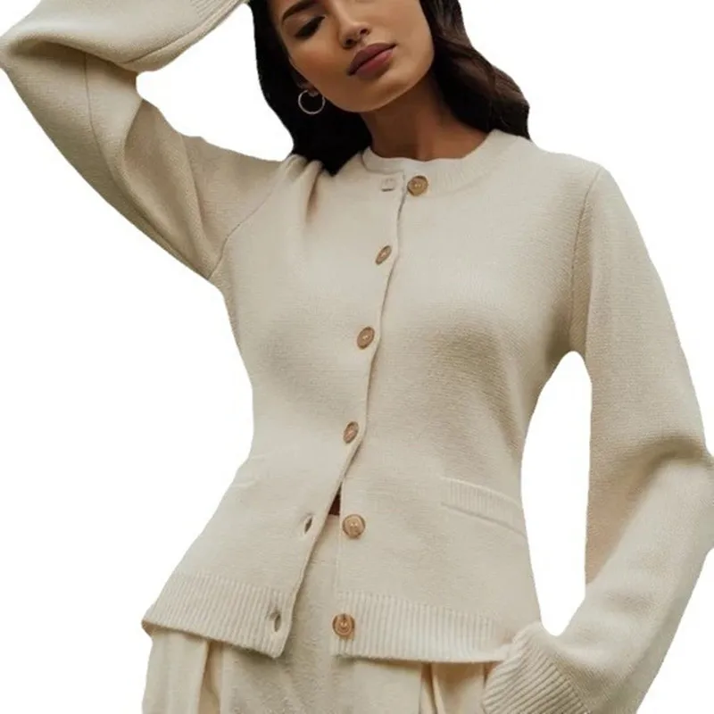 Commute Sweater Coat Women's 100% Merino Wool Round Neck Korean Version Lazy Style Knitted Cardigan Tops Autumn and Winter
Commute Sweater Coat Women's 100% Merino Wool Round Neck Korean Version Lazy Style Knitted Cardigan Tops Autumn and Winter