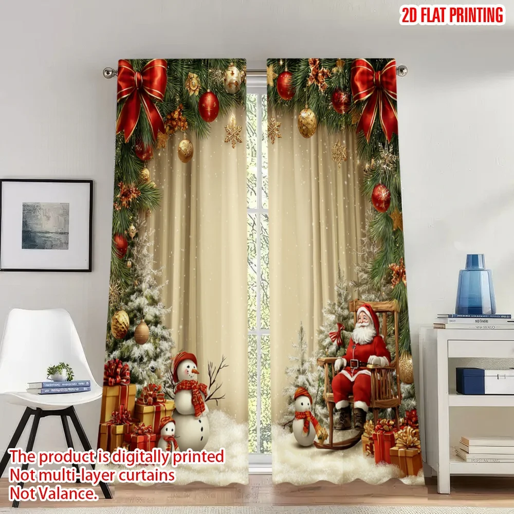 2pcs 2D flat printing Fashionable Christmas Curtains Christmas Santa Snowman Presents Digital Printed Polyester Drapes Festive
2pcs 2D flat printing Fashionable Christmas Curtains Christmas Santa Snowman Presents Digital Printed Polyester Drapes Festive