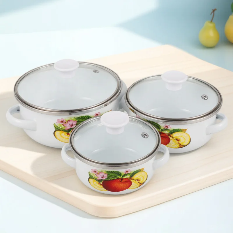 3Pcs Mini Enamel Cooking Pot Nonslip Heat Preserved Handles Smooth Surface Household Kitchen Soup Stew Pot Home Enamel Cookware 
3Pcs Mini Enamel Cooking Pot Nonslip Heat Preserved Handles Smooth Surface Household Kitchen Soup Stew Pot Home Enamel Cookware