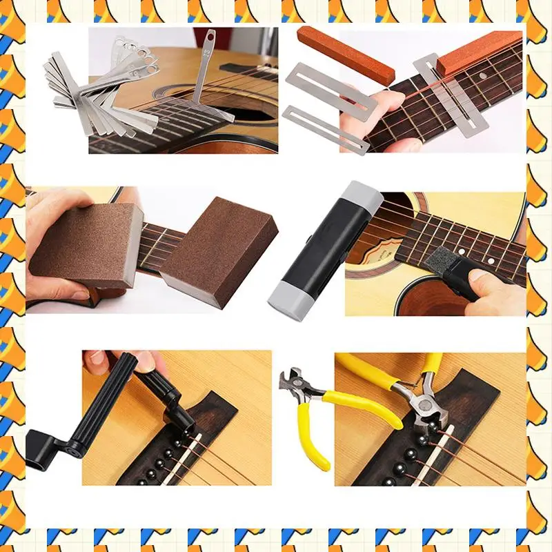 ABYB Accessories 72Pcs Guitar Tool Kit Repair Maintenance Tools String Action Ruler Guitar Bridge Pins Strings Picks With Carry
ABYB Accessories 72Pcs Guitar Tool Kit Repair Maintenance Tools String Action Ruler Guitar Bridge Pins Strings Picks With Carry