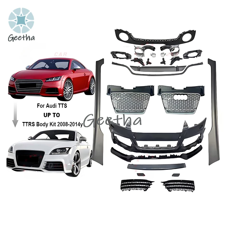 For Body Kit for Audi TTS To TTRS Style Body Parts Front Bumper Grille Side Skirts Rear Diffuser Exhaust Muffler Tips 2008-2014y
For Body Kit for Audi TTS To TTRS Style Body Parts Front Bumper Grille Side Skirts Rear Diffuser Exhaust Muffler Tips 2008-2014y