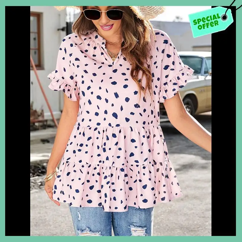 Sturdy Women's Casual V Neck Random Print Smocked Short Sleeve Chiffon Blouses Bohemian Top Shirts
Sturdy Women's Casual V Neck Random Print Smocked Short Sleeve Chiffon Blouses Bohemian Top Shirts