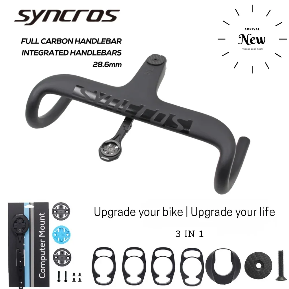 Syncros 28.6MM ROAD BIEK Internal Cable Integrated Bicycle Handlebar,Full Carbon Fiber -10° Road Bike Cockpit With Spacers
Syncros 28.6MM ROAD BIEK Internal Cable Integrated Bicycle Handlebar,Full Carbon Fiber -10° Road Bike Cockpit With Spacers