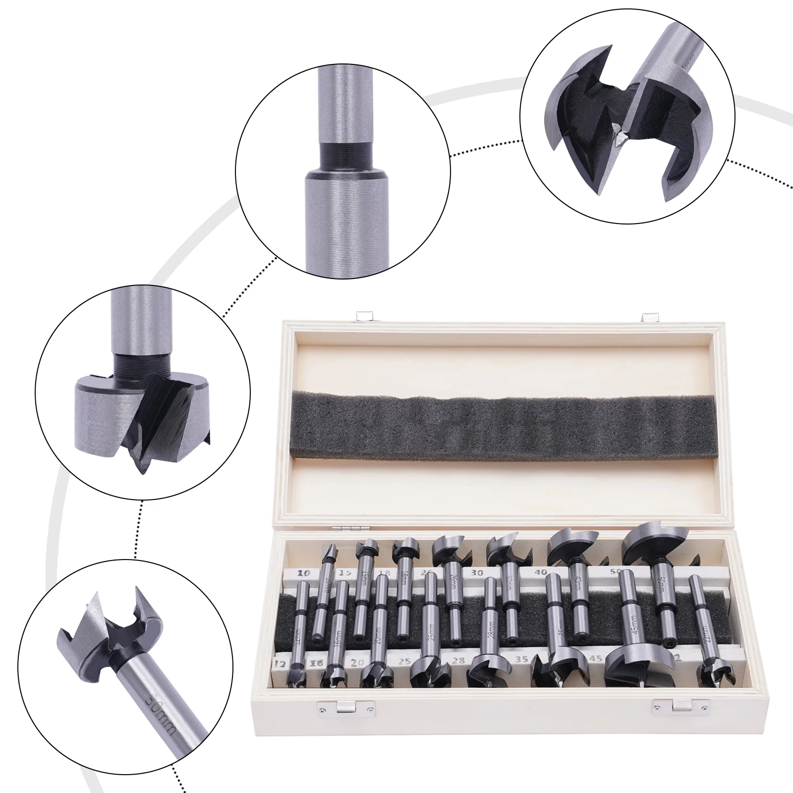 Набор сверл Форстнера, 15 шт., сверла по дереву из высокоуглеродистой стали, безупречное шлифование, 10-50 мм для деревообработки с коробкой для хранения
Набор сверл Форстнера, 15 шт., сверла по дереву из высокоуглеродистой стали, безупречное шлифование, 10-50 мм для деревообработки с коробкой для хранения