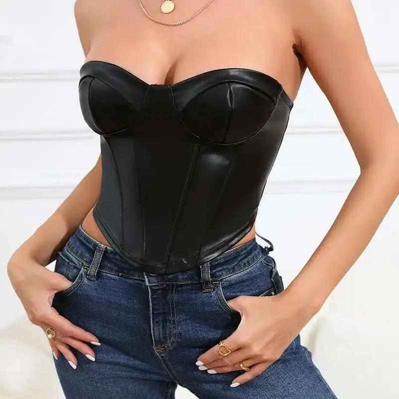 Sexy Seductive Nightclub Style Brazilian Leather Fishbone Bra Slim Fit And Backless Zipper, Paired With A Women's Top For
Sexy Seductive Nightclub Style Brazilian Leather Fishbone Bra Slim Fit And Backless Zipper, Paired With A Women's Top For