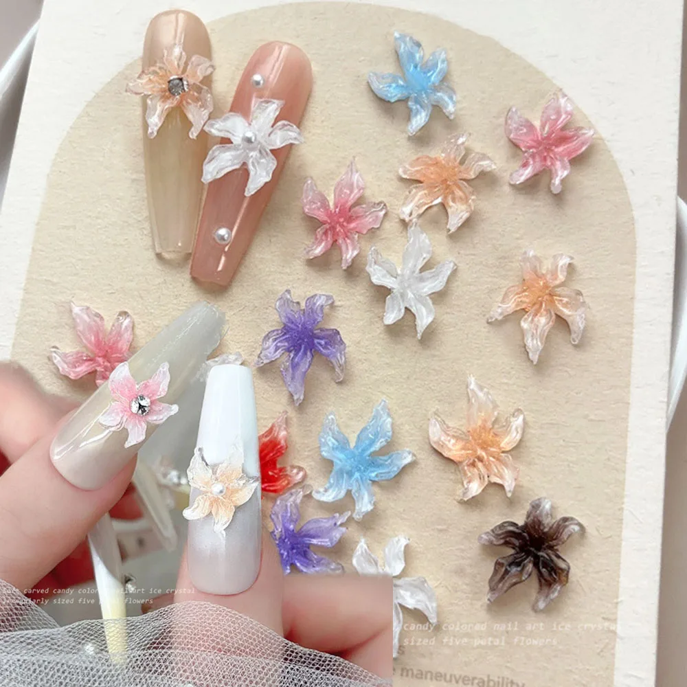 50PCS Ice Crystal Flower Nail Art Charms 3D Acrylic Petal Flower Manicure Decor Parts 10*15mm Mixed Color DIY Supplies Press On
50PCS Ice Crystal Flower Nail Art Charms 3D Acrylic Petal Flower Manicure Decor Parts 10*15mm Mixed Color DIY Supplies Press On