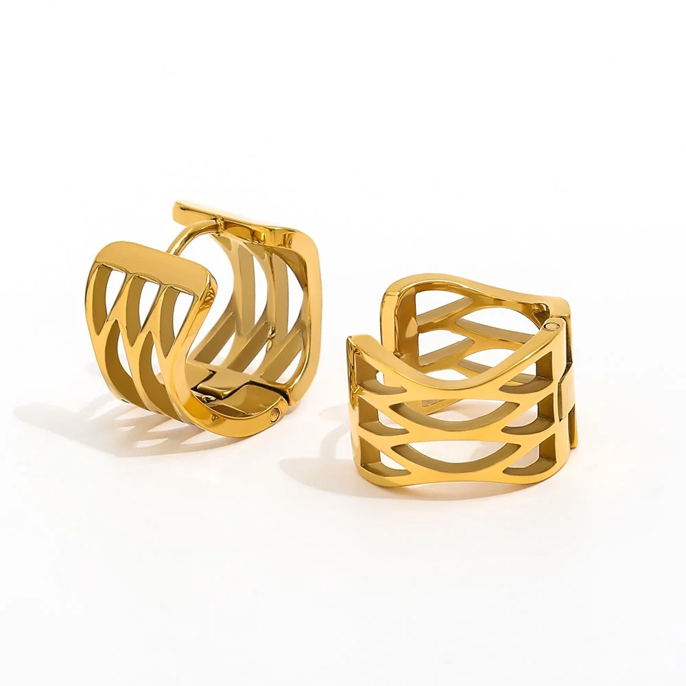 JOOLIM Jewelry PVD Wholesale Waterproof&Tarnish Free Fashion Statement Multi-linellae Huggie Stainless Steel Earring For Women
JOOLIM Jewelry PVD Wholesale Waterproof&Tarnish Free Fashion Statement Multi-linellae Huggie Stainless Steel Earring For Women