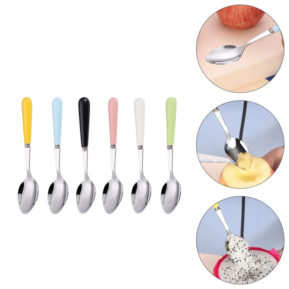 6Pcs Serrated Fruit Spoons Rustproof Nonslip Grapefruit Kiwi Watermelon Scrapping Baby Feeding Spoons Baby Feeding Tools
6Pcs Serrated Fruit Spoons Rustproof Nonslip Grapefruit Kiwi Watermelon Scrapping Baby Feeding Spoons Baby Feeding Tools