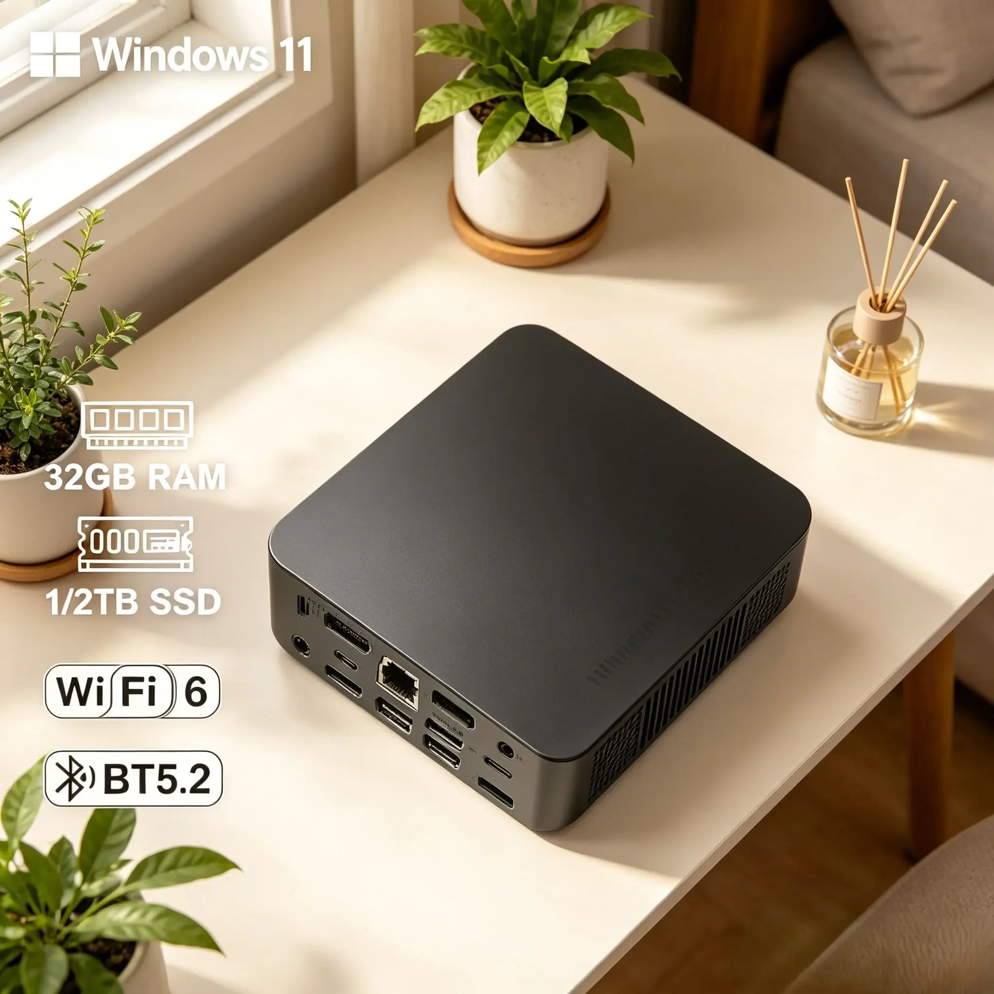 High Cost-performance Mini Desktop with Core I3 6100,16GB SSD and Win11 Pro OS,WiFi6 and 4K Make for Various Home and Business .
High Cost-performance Mini Desktop with Core I3 6100,16GB SSD and Win11 Pro OS,WiFi6 and 4K Make for Various Home and Business .