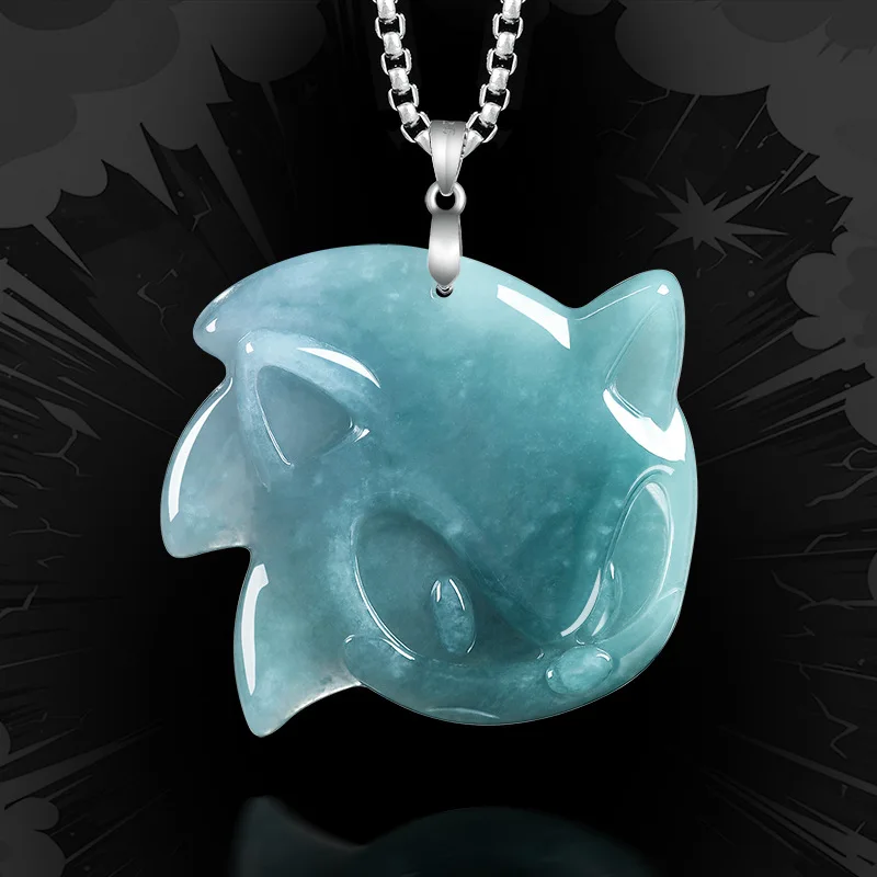 S925 Silver Natural Emerald Burmese Jadeite Blue Water Sonic Hedgehog Pendant Carved Jadeite Jewelry Amulet Gifts Certificate
S925 Silver Natural Emerald Burmese Jadeite Blue Water Sonic Hedgehog Pendant Carved Jadeite Jewelry Amulet Gifts Certificate
