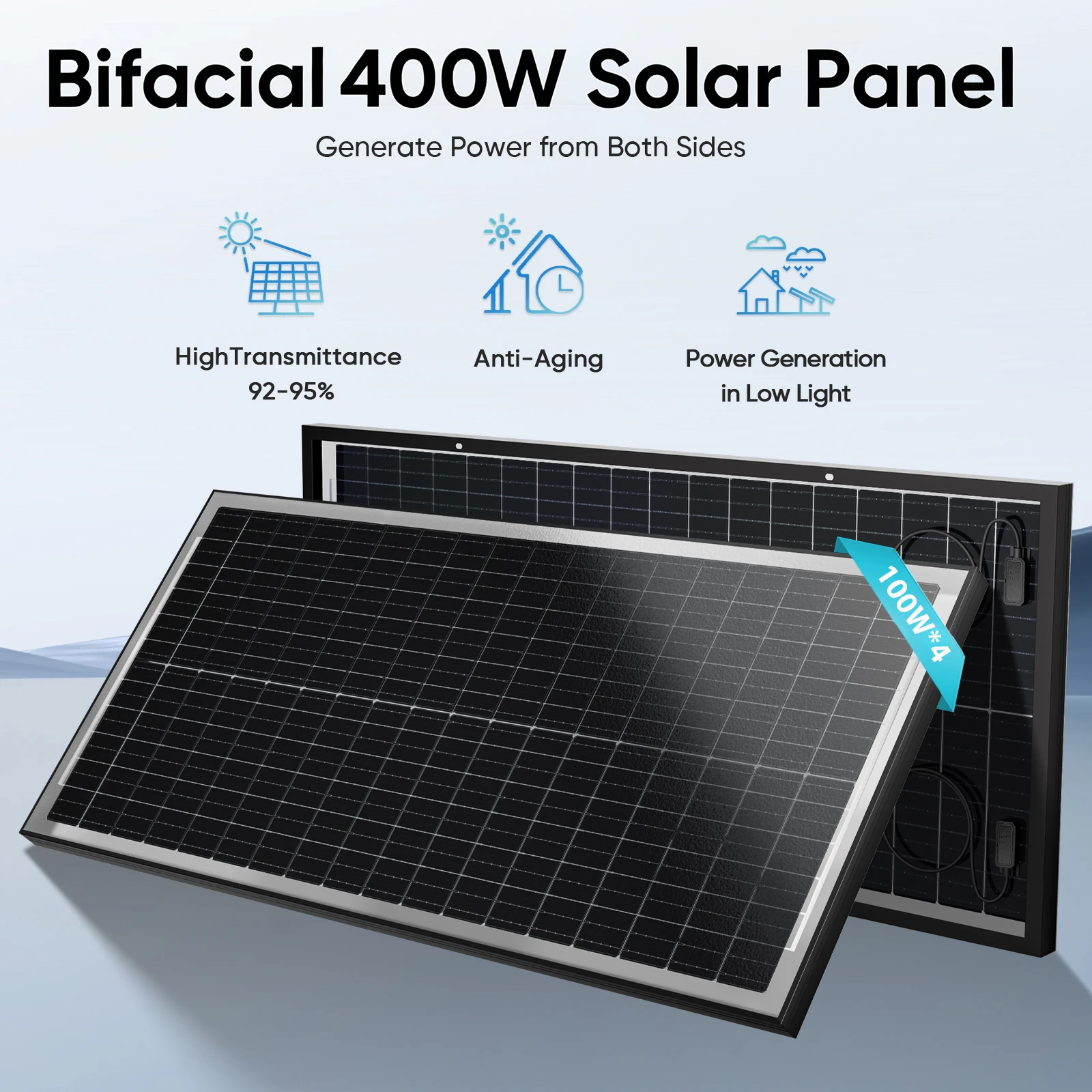 WERCHTAY 12 В 400 Вт/200 Вт/100 Вт Двухкристаллическая солнечная панель Монокристаллическая 25,5% высокоэффективные ячейки 18BB PV Power для дома на крыше Кемпинг
WERCHTAY 12 В 400 Вт/200 Вт/100 Вт Двухкристаллическая солнечная панель Монокристаллическая 25,5% высокоэффективные ячейки 18BB PV Power для дома на крыше Кемпинг