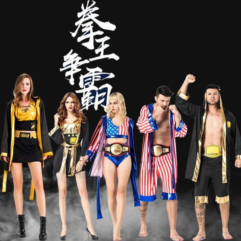 Halloween Cosplay Boxing Ring KO Girl Costume Couple's War Robe Men's Women's Role-playing Clothes Arena Fighter Outfit
Halloween Cosplay Boxing Ring KO Girl Costume Couple's War Robe Men's Women's Role-playing Clothes Arena Fighter Outfit