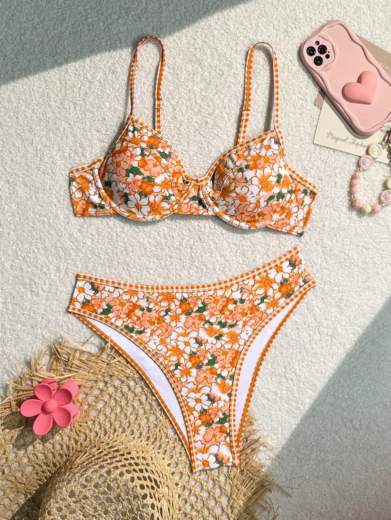 Printed bikini youth student casual holiday island vacation triangle cup split set
Printed bikini youth student casual holiday island vacation triangle cup split set