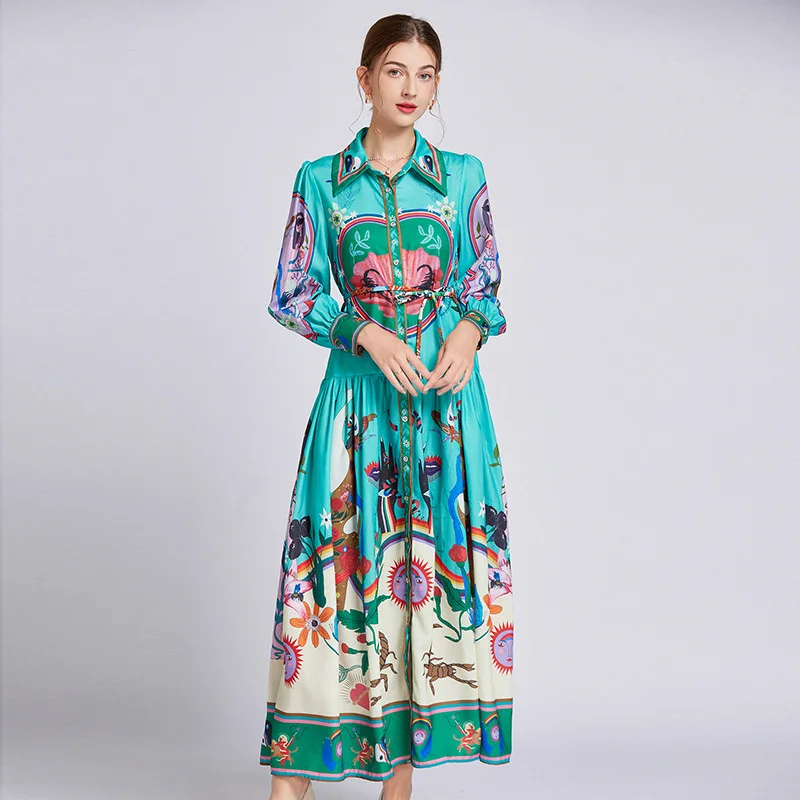 2025 New Fashion Retro Printed Single-Breasted Lapel Long Sleeve Slim Women Dress C001
2025 New Fashion Retro Printed Single-Breasted Lapel Long Sleeve Slim Women Dress C001