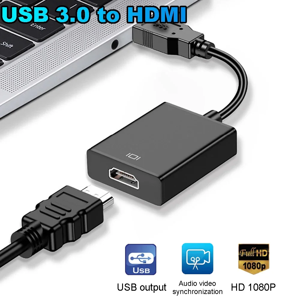 1080P USB 3.0 to HDMI-compatible Adapter USB to HDMI-compatible-Compatible Converter External USB Video Adapter Cable for Deskto
1080P USB 3.0 to HDMI-compatible Adapter USB to HDMI-compatible-Compatible Converter External USB Video Adapter Cable for Deskto