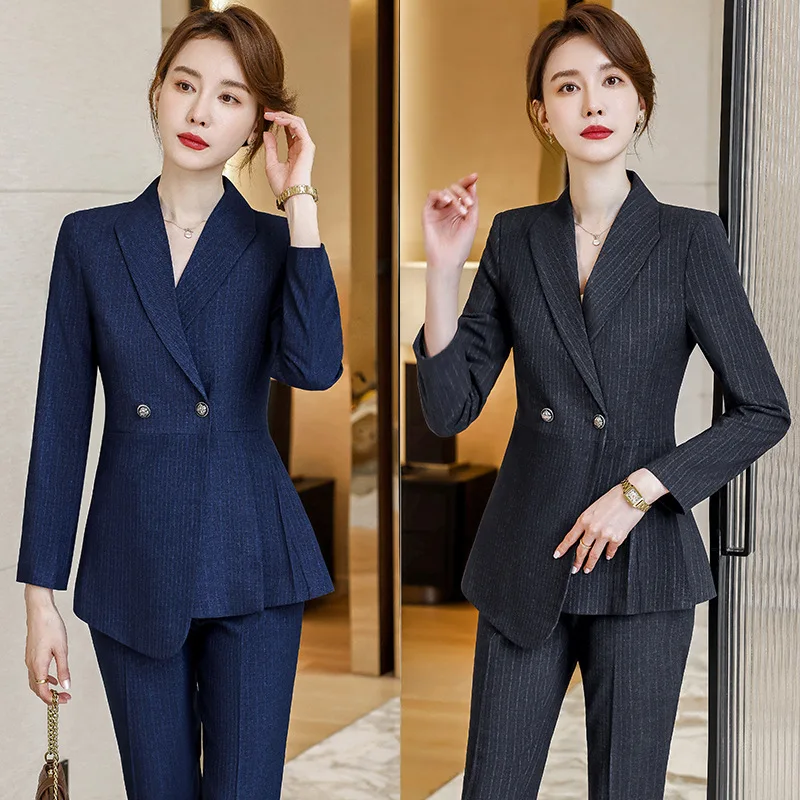 Suit Women's Spring and Autumn Professional Lady Long Sleeve Double Buckle Formal Clothes Interview Suit Workplace Business Comm
Suit Women's Spring and Autumn Professional Lady Long Sleeve Double Buckle Formal Clothes Interview Suit Workplace Business Comm