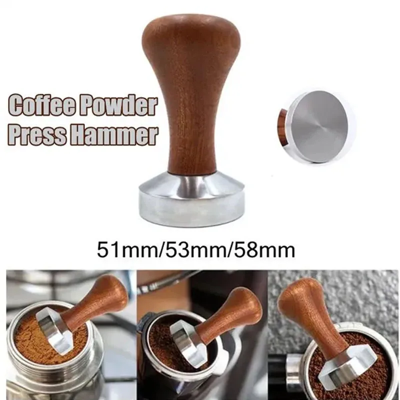 Aluminum Coffee Tamper Press Coffee Distributor Stainless Steel Flat Base Coffee Tamper Coffee Bean Press Hammer with Wooden
Aluminum Coffee Tamper Press Coffee Distributor Stainless Steel Flat Base Coffee Tamper Coffee Bean Press Hammer with Wooden