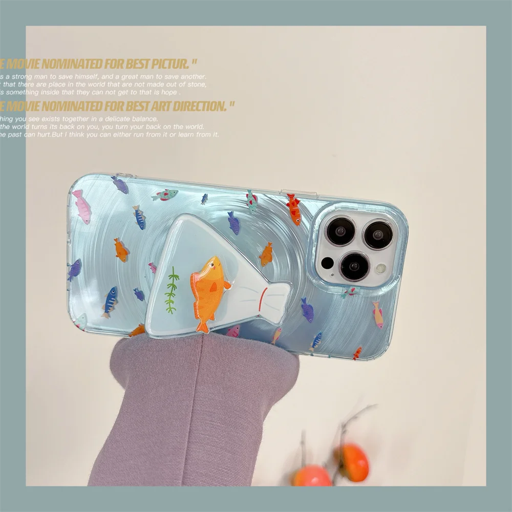 Cartoon Aquarium Ocean Fish Animal Phone Case For iPhone 16 15 13 14Pro Max INS Summer Water Lovely Soft Bumper Cover with stand
Cartoon Aquarium Ocean Fish Animal Phone Case For iPhone 16 15 13 14Pro Max INS Summer Water Lovely Soft Bumper Cover with stand