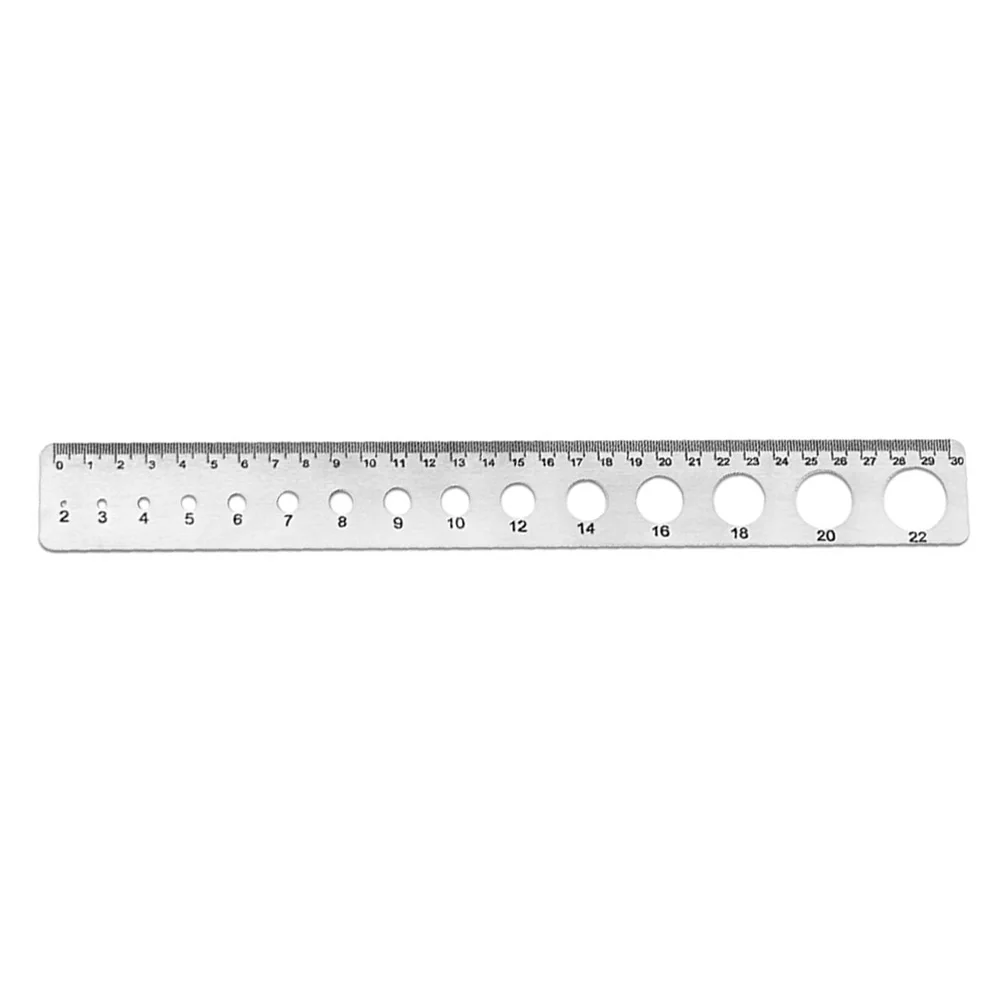 stainless steel ruler with dual hole design for round and square measurements for precision work and layout tasks
stainless steel ruler with dual hole design for round and square measurements for precision work and layout tasks