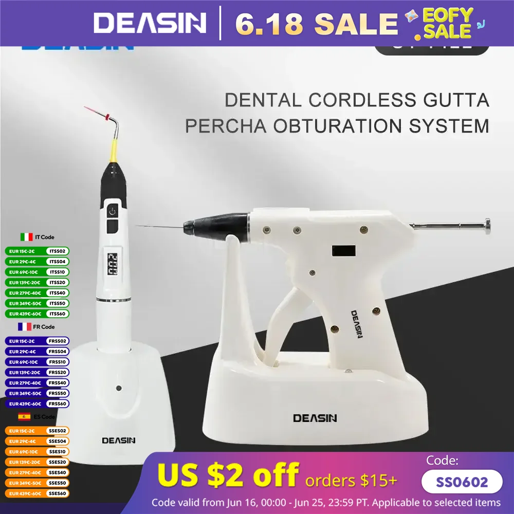 DEASIN Dental Dentist Obturation Endo System/Warm Gutta-percha Obturation Gun OLED LCD Display 4PCS Heating Tip Endodontic
DEASIN Dental Dentist Obturation Endo System/Warm Gutta-percha Obturation Gun OLED LCD Display 4PCS Heating Tip Endodontic