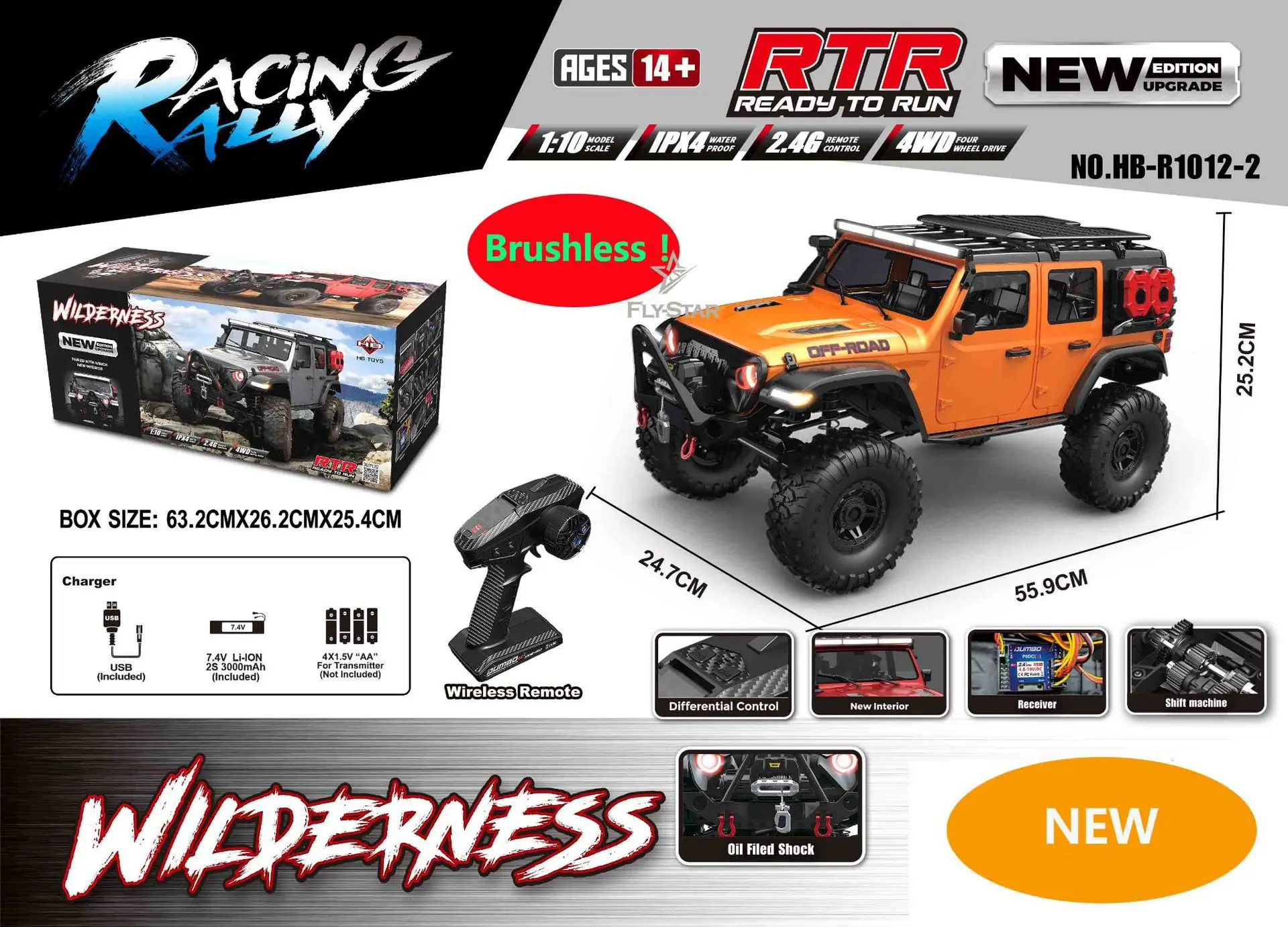 Huangbo2026 New R1001 Upgraded 1:10RC 4WD Brushless Remote Control Vehicle Full Size Climbing Off Road Vehicle Birthday and Fest
Huangbo2026 New R1001 Upgraded 1:10RC 4WD Brushless Remote Control Vehicle Full Size Climbing Off Road Vehicle Birthday and Fest
