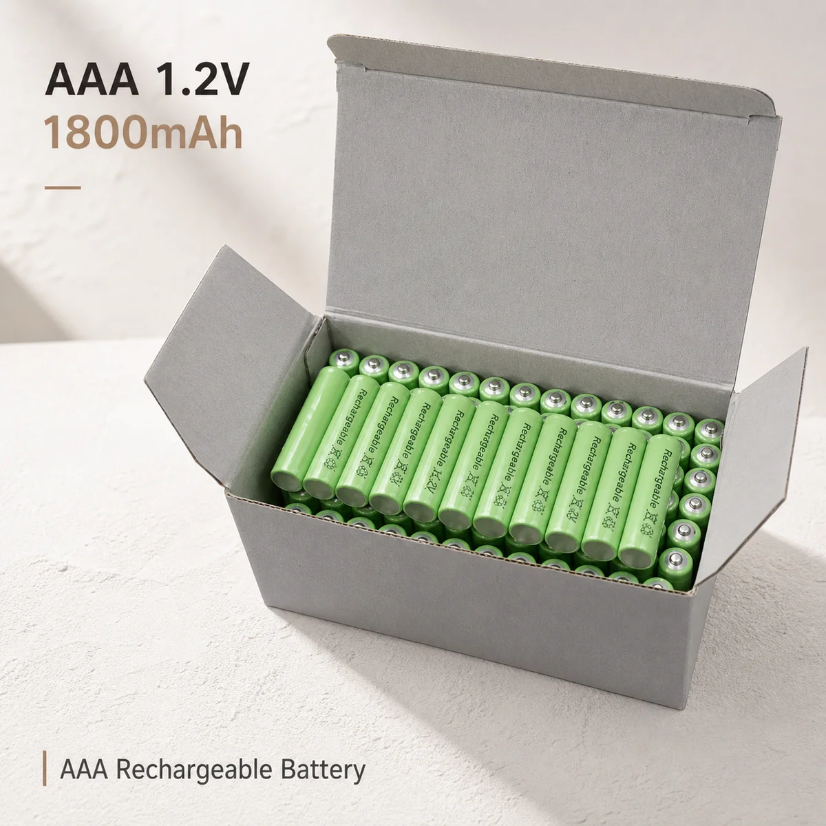 Rechargeable AAA NiMH Battery 1800mAh 1.2V High Capacity 3A Discharge Cell For Toys Cameras Flashlights Stable Power Supply
Rechargeable AAA NiMH Battery 1800mAh 1.2V High Capacity 3A Discharge Cell For Toys Cameras Flashlights Stable Power Supply