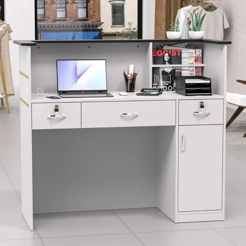 Reception Desk with Counter Modern Front Table Equipped Lockers Storage Shelves Checkout Counter Empfangs Theke Office Furniture
Reception Desk with Counter Modern Front Table Equipped Lockers Storage Shelves Checkout Counter Empfangs Theke Office Furniture